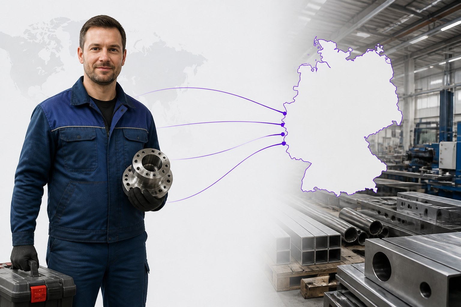 Profil eines Metallbaukandidaten verbunden mit industriellen Beschäftigungsmöglichkeiten in ganz Deutschland
